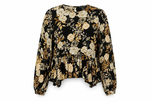 Womens UK Size 8 Primark Black Tunic Blouse