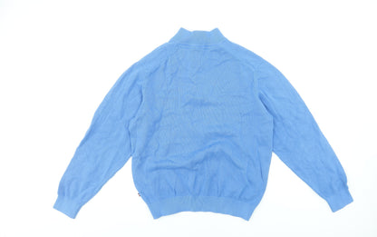 Mens UK Size L André Jeanswear Blue 1/2 Zip Sweatshirt