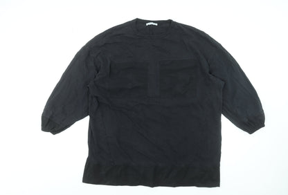 Womens UK Size 8 Zara Black Basic Blouse