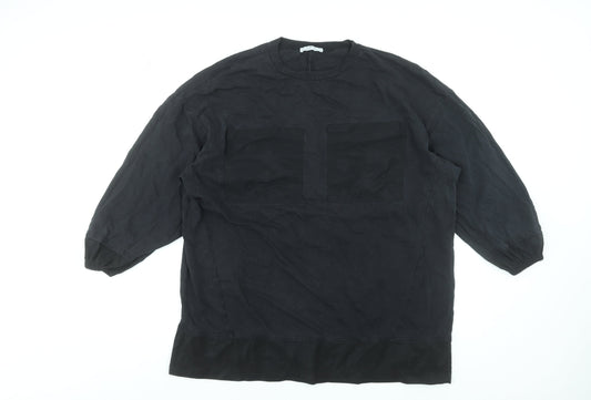 Womens UK Size 8 Zara Black Basic Blouse