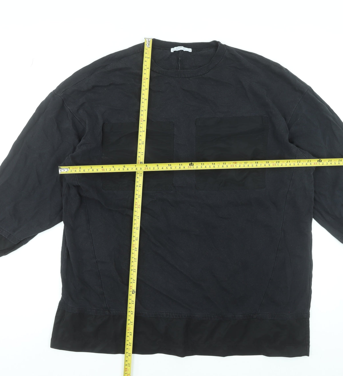 Womens UK Size 8 Zara Black Basic Blouse