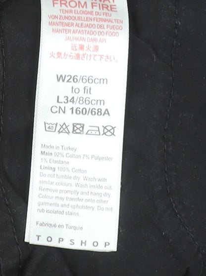 Topshop Womens Black Skinny Jeans Size 8 Regular Stretch Denim