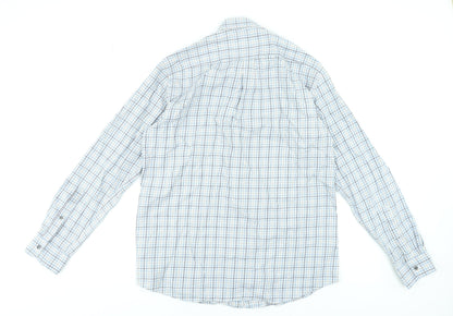 Mens UK Collar Size 16.5 Scotland Blue Smart Blue  Dress Shirt