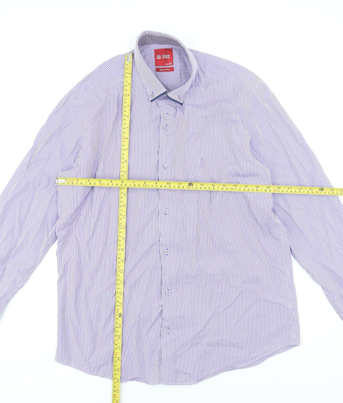 Mens UK Collar Size XL 6th Sense Smart Purple  Dress Shirt