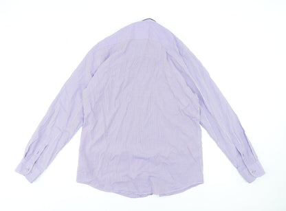 Mens UK Collar Size XL 6th Sense Smart Purple  Dress Shirt