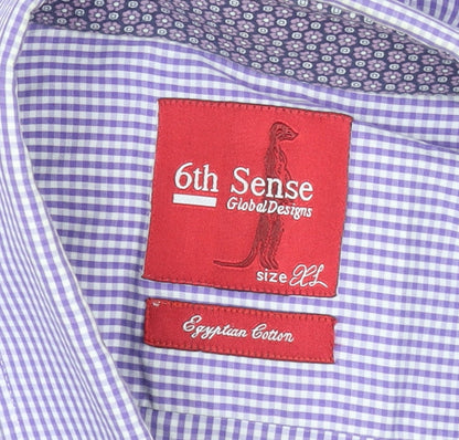 Mens UK Collar Size XL 6th Sense Smart Purple  Dress Shirt