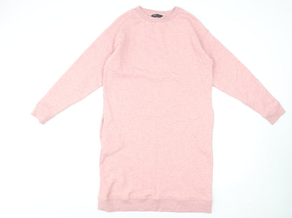 Marks and Spencer Women Pink Size 8 Long Sleeve T-Shirt Dress