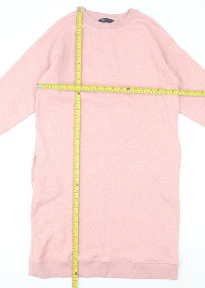 Marks and Spencer Women Pink Size 8 Long Sleeve T-Shirt Dress