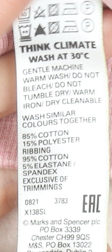 Marks and Spencer Women Pink Size 8 Long Sleeve T-Shirt Dress