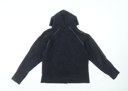 Girls UK Size 2 Years Dessin Black Full Zip Hoodie