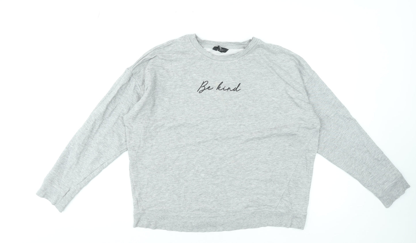 New Look Women’s Grey Be Kind Long Sleeve Sweatshirt M