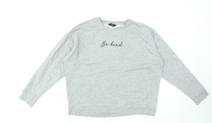 New Look Women’s Grey Be Kind Long Sleeve Sweatshirt M