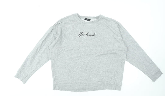 New Look Women’s Grey Be Kind Long Sleeve Sweatshirt M