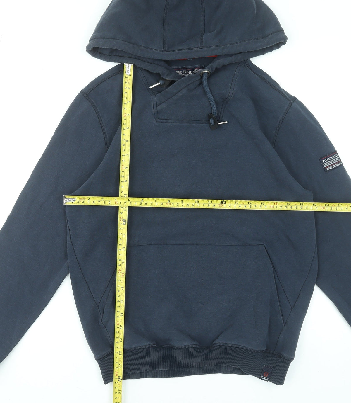 Mens UK Size M Timezone Blue Pullover Hoodie