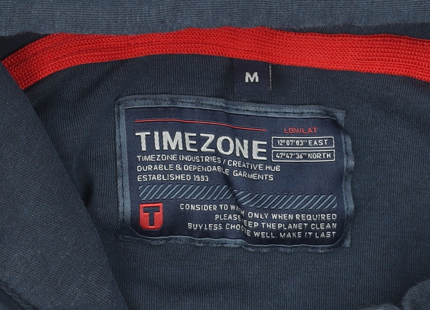 Mens UK Size M Timezone Blue Pullover Hoodie