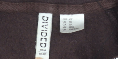Womens UK Size XS H&M Brown Full Zip Hoodie