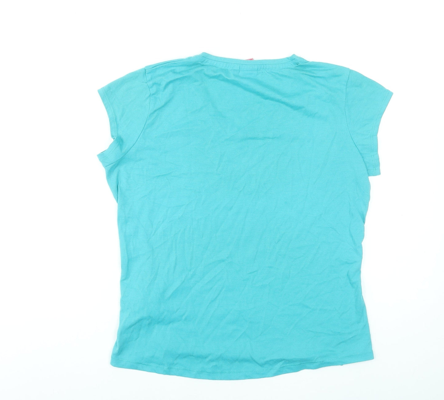 LA Gear Women's Blue V-Neck Short Sleeve Basic T-Shirt Size 14