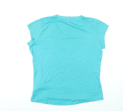 LA Gear Women's Blue V-Neck Short Sleeve Basic T-Shirt Size 14