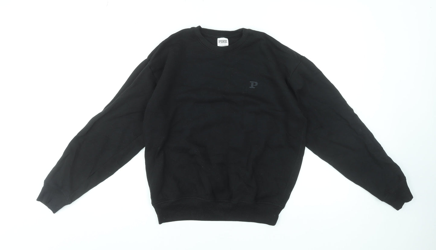 Womens UK Size S Victoria's Secret PINK Black Pullover Sweatshirt