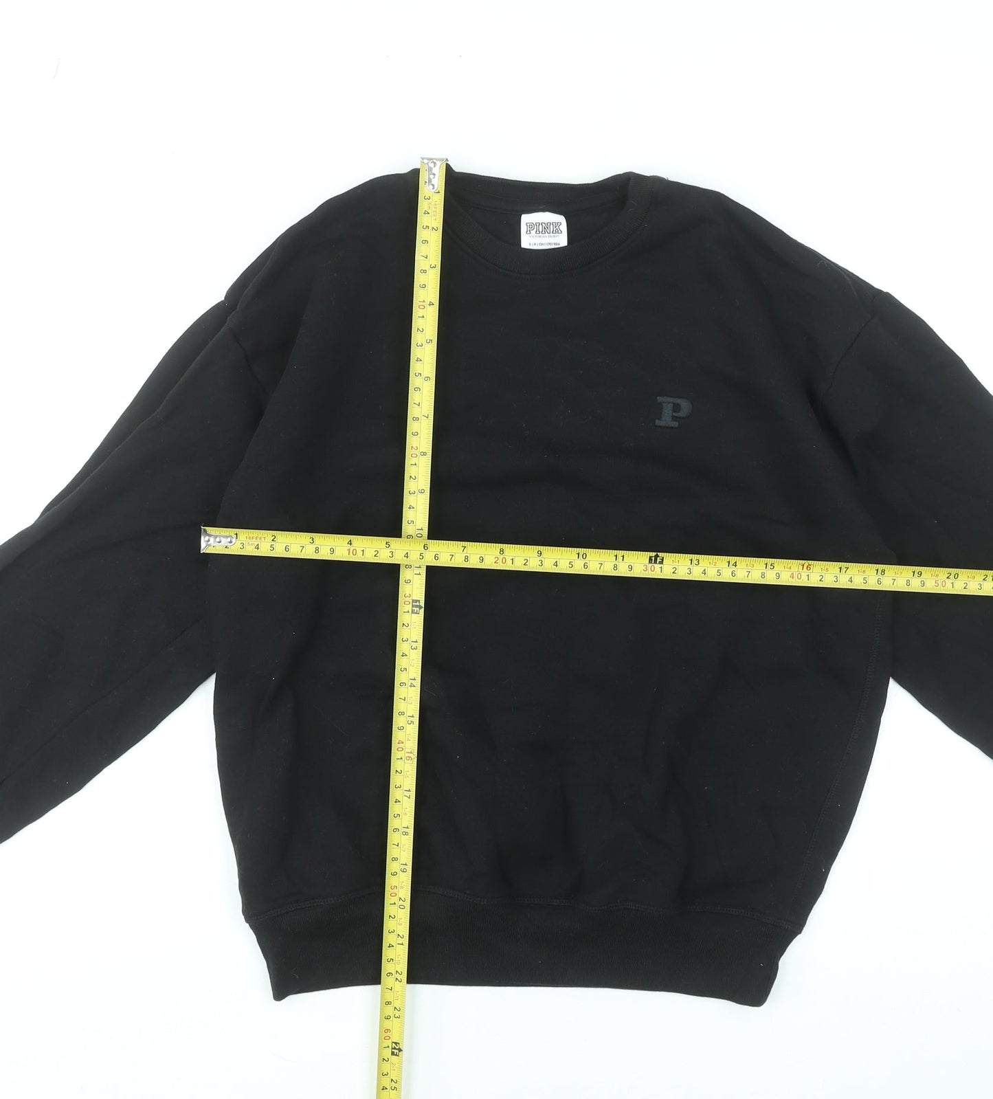 Womens UK Size S Victoria's Secret PINK Black Pullover Sweatshirt