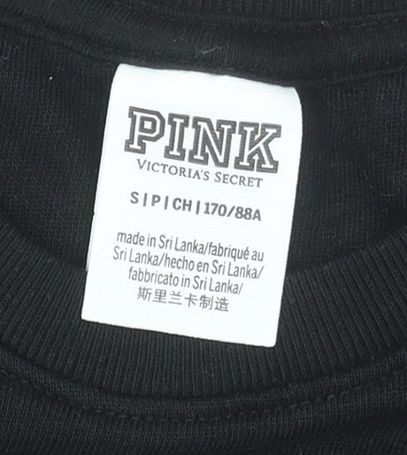 Womens UK Size S Victoria's Secret PINK Black Pullover Sweatshirt