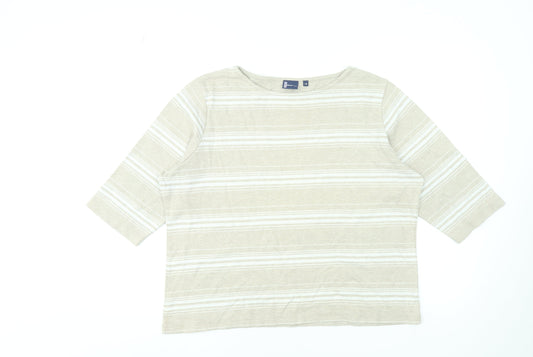 Womens UK Size 18 DASH Beige Basic T-Shirt