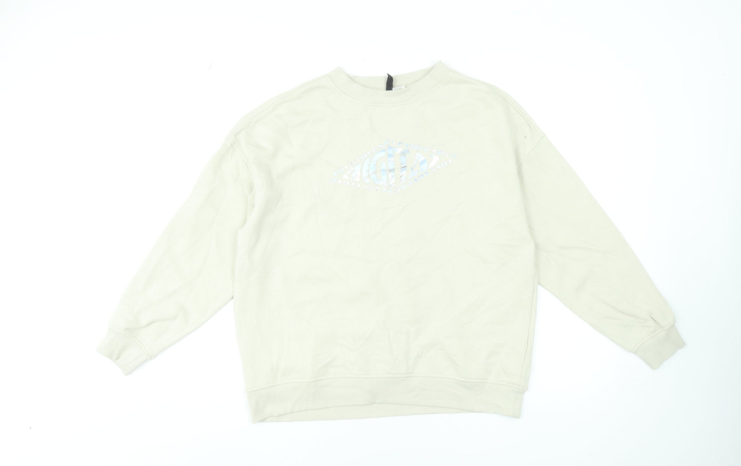 Womens UK Size 2XS H&M Beige Pullover Sweatshirt