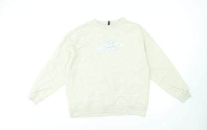 Womens UK Size 2XS H&M Beige Pullover Sweatshirt