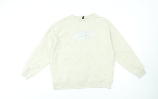 Womens UK Size 2XS H&M Beige Pullover Sweatshirt