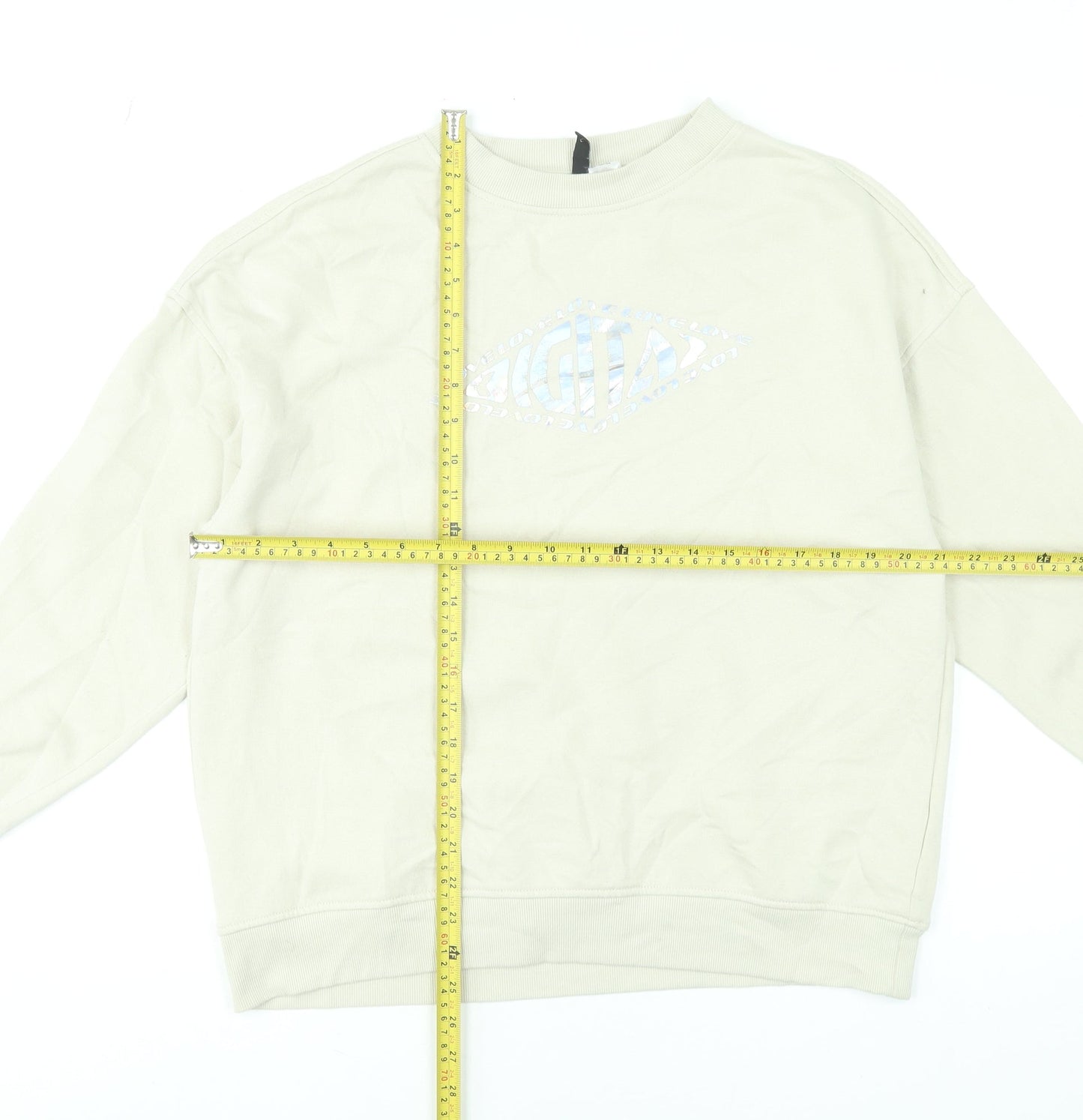Womens UK Size 2XS H&M Beige Pullover Sweatshirt