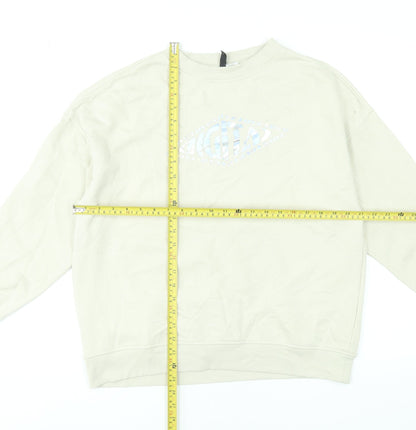 Womens UK Size 2XS H&M Beige Pullover Sweatshirt