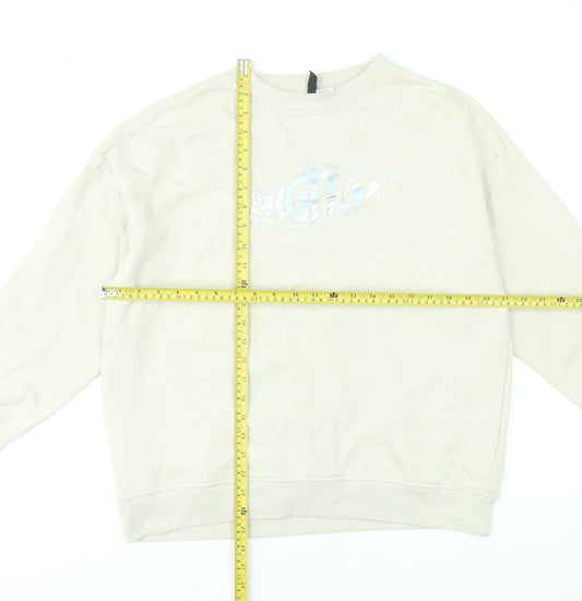 Womens UK Size 2XS H&M Beige Pullover Sweatshirt