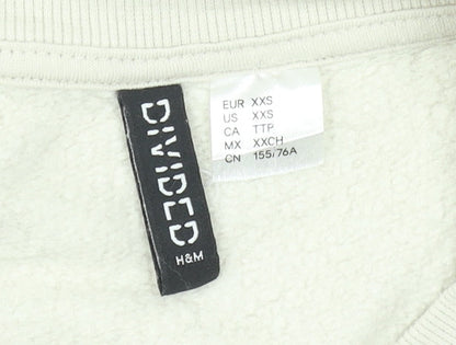 Womens UK Size 2XS H&M Beige Pullover Sweatshirt