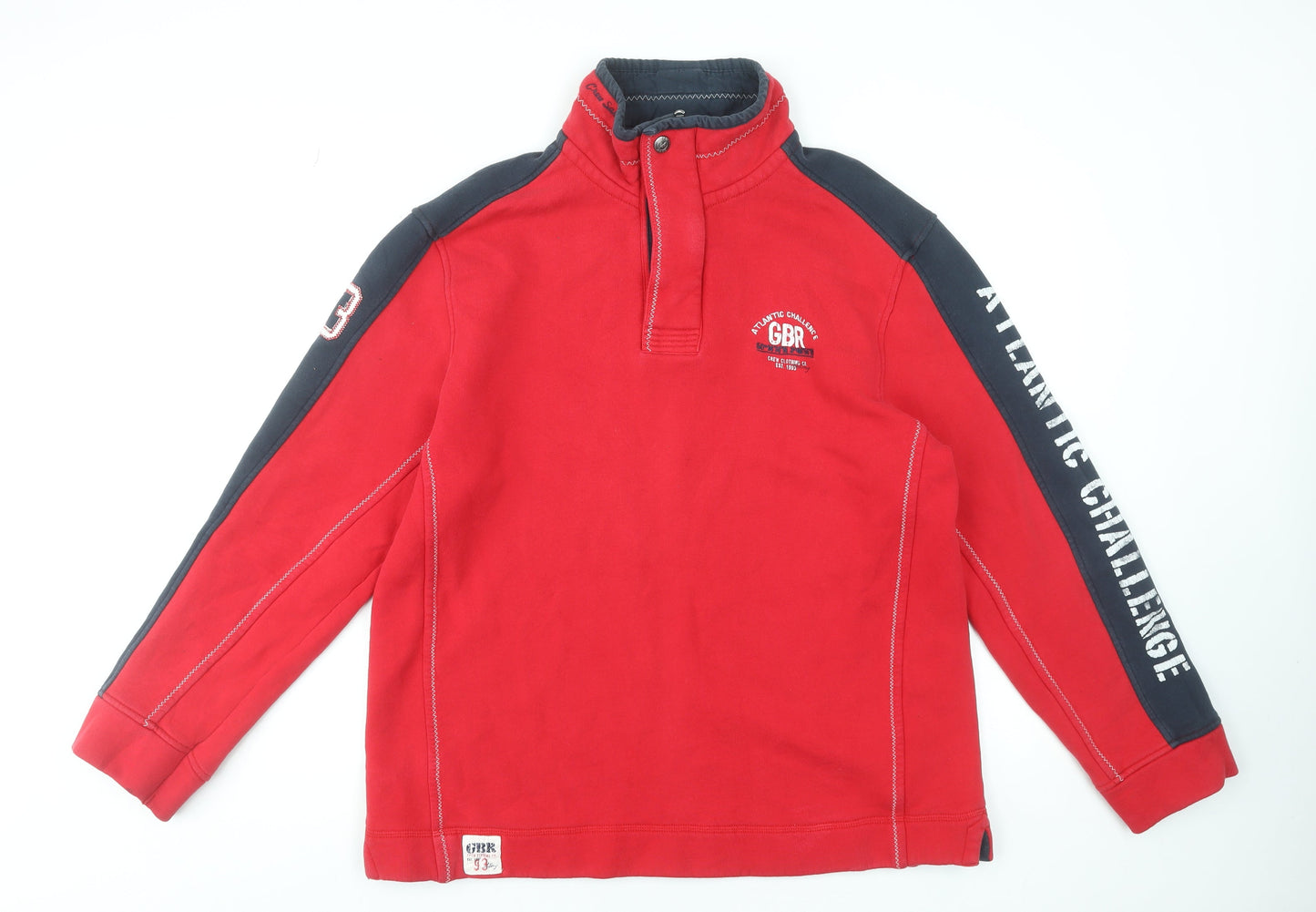 Mens UK Size XL GBR Red Henley Sweatshirt