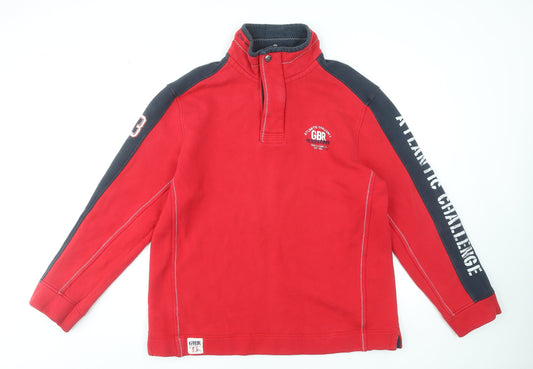 Mens UK Size XL GBR Red Henley Sweatshirt