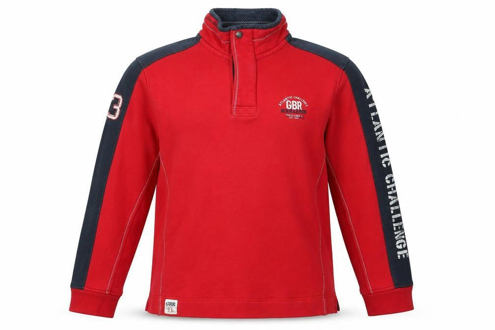 Mens UK Size XL GBR Red Henley Sweatshirt
