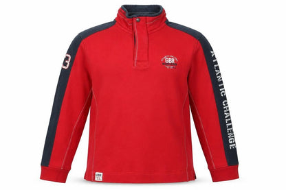Mens UK Size XL GBR Red Henley Sweatshirt