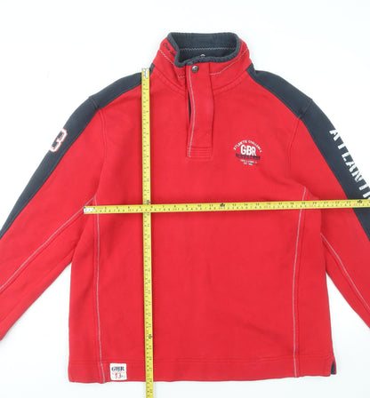 Mens UK Size XL GBR Red Henley Sweatshirt