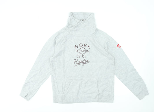Womens UK Size M Verbier Ski Service Grey Pullover Sweatshirt