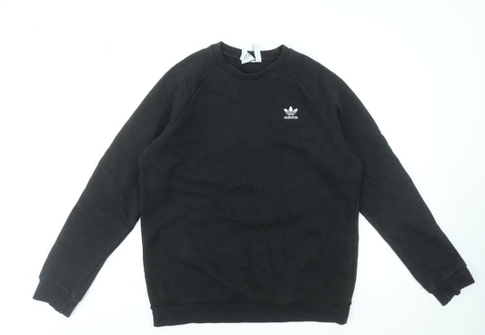 Adidas Women Black Crew Neck Pullover Sweatshirt Size M