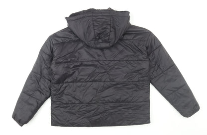 Boohoo Womens Black Hooded Puffer Jacket UK 12 Winter Coat