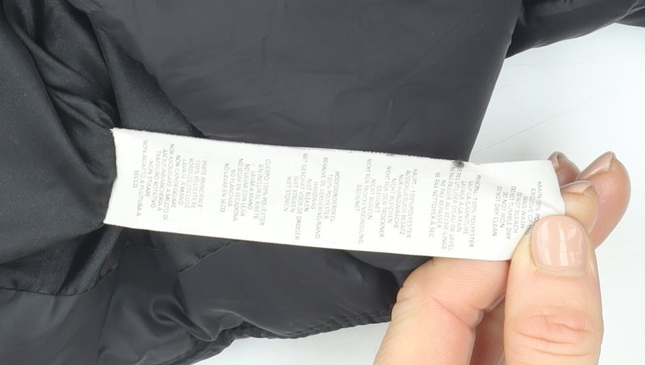 Boohoo Womens Black Hooded Puffer Jacket UK 12 Winter Coat