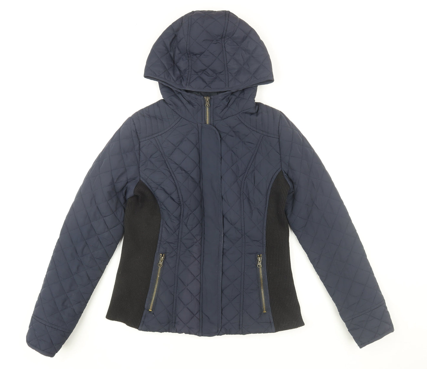 New Look Women’s Blue Quilted Hooded Jacket Size 12