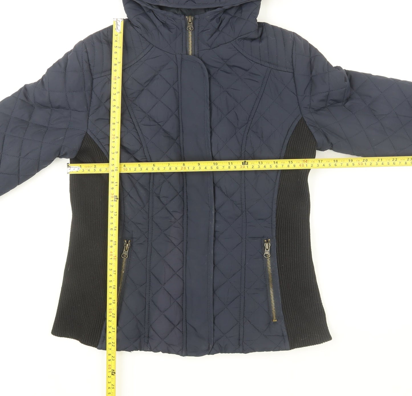 New Look Women’s Blue Quilted Hooded Jacket Size 12