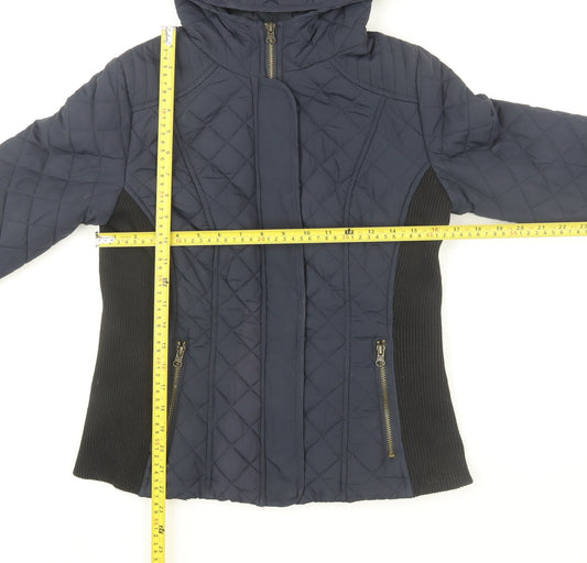 New Look Women’s Blue Quilted Hooded Jacket Size 12