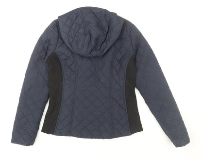 New Look Women’s Blue Quilted Hooded Jacket Size 12