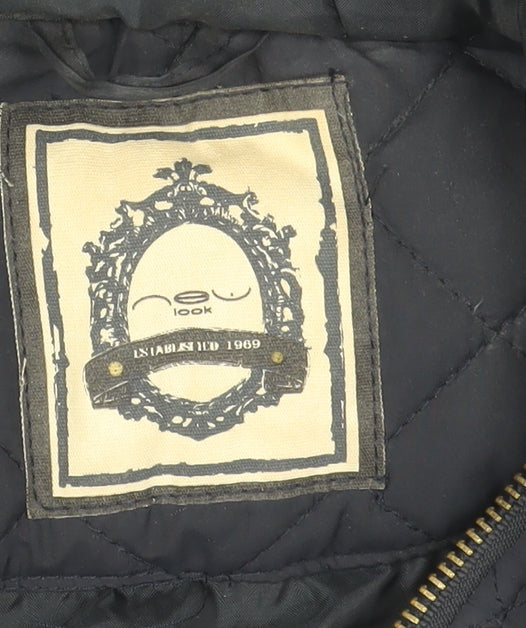 New Look Women’s Blue Quilted Hooded Jacket Size 12
