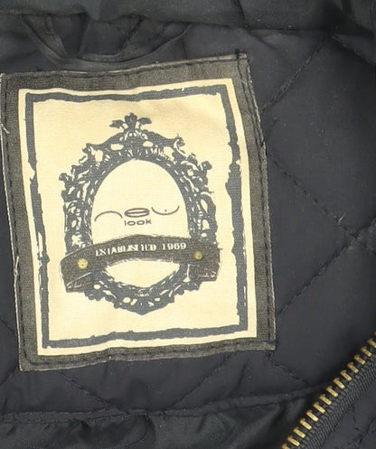 New Look Women’s Blue Quilted Hooded Jacket Size 12