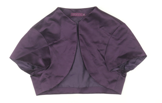 Début Women’s Purple Cropped Satin Bolero Jacket Size 14