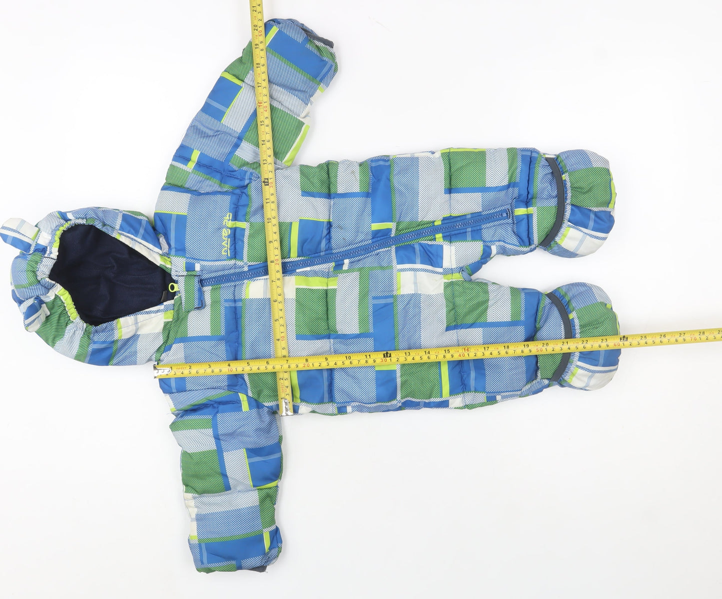 Dare 2b Blue Check Puffer Snowsuit 0-3 Months Unisex Baby Winter Suit